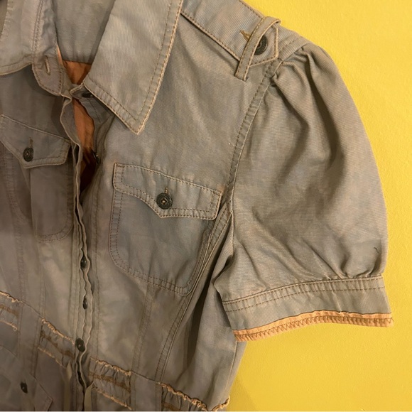 Peruvian Connection distressed tan khaki utility cargo dress size 4 - Picture 4 of 13